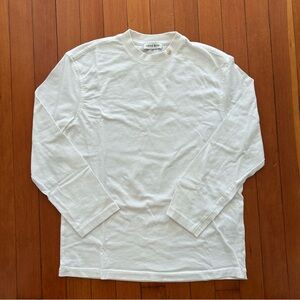 Anine Bing White Mock Neck Long Sleeve Logo Cotton Shirt Size XS